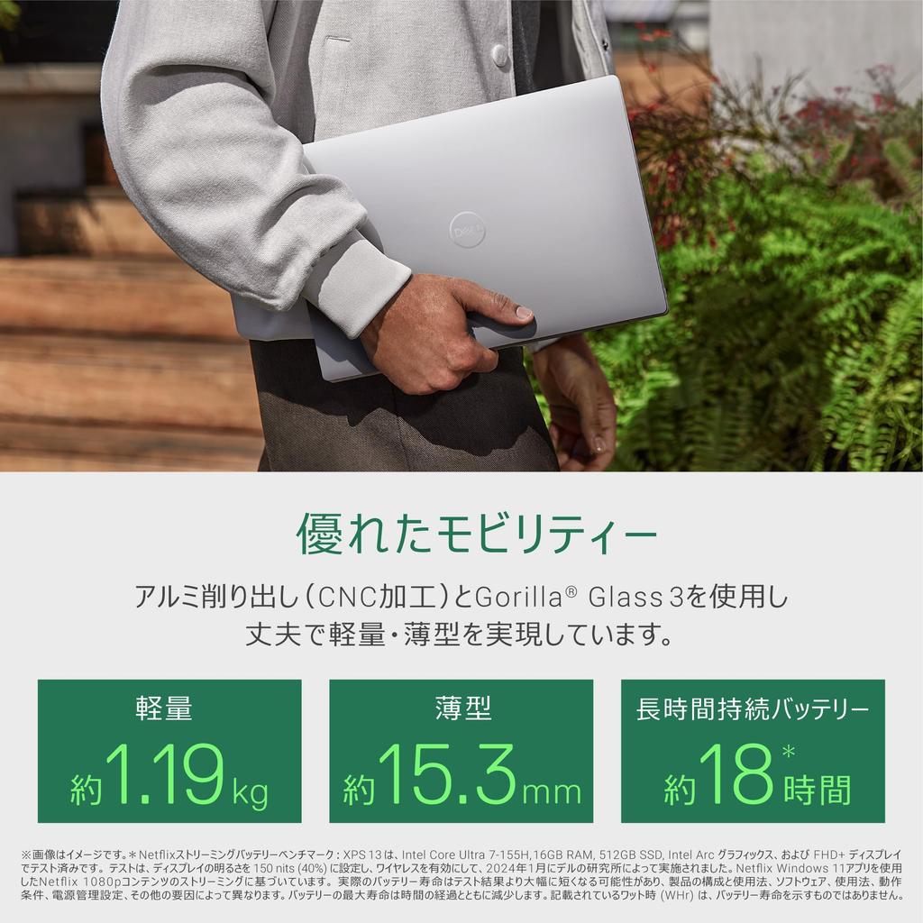 Dell XPS 13 9340 Intel Core Ultra 7 155H 16GB 512GB Windows Platinum Repair Service Laptop, 13.4-inch, Processor, Memory, SSD, 11, 1.19kg, Silver,