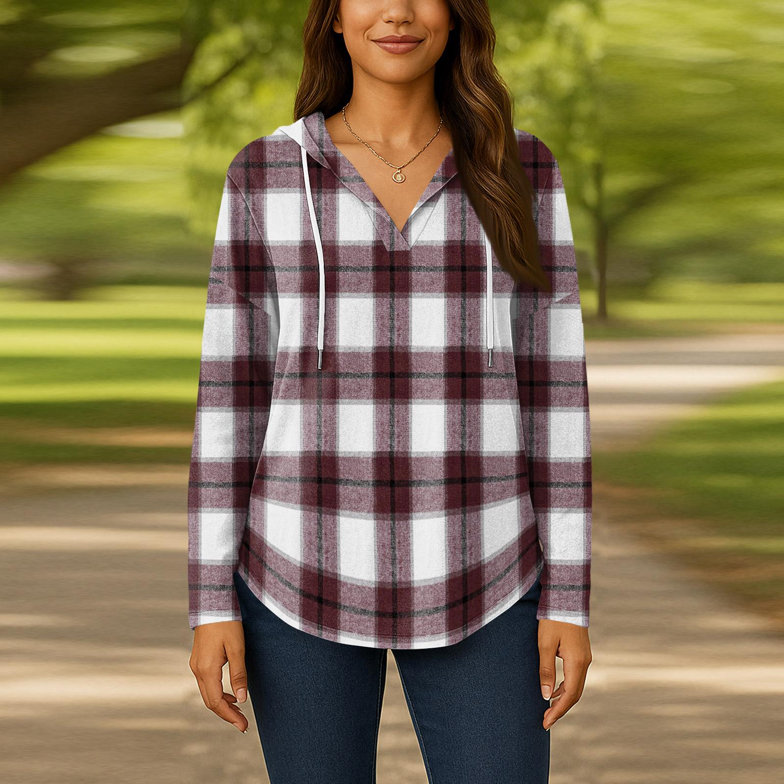 

Женские модные толстовки с капюшоном V-образным вырезом с длинным рукавом и цветочным принтом на шнурке, повседневные свободные пуловеры XXL