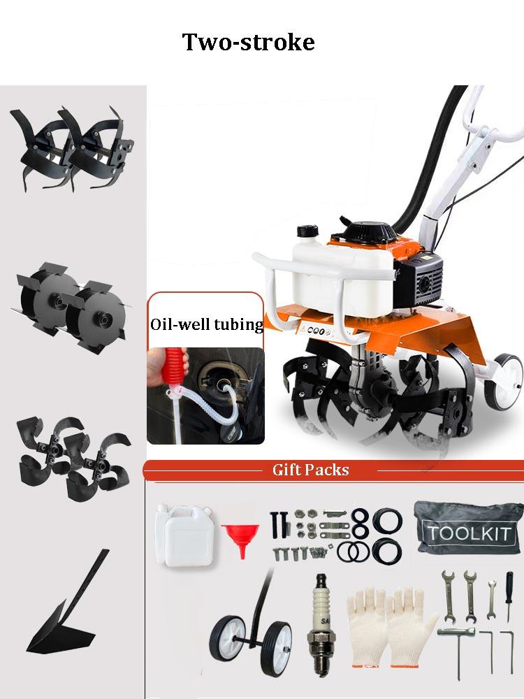 Agricultural Rotary Tiller Micro Tillage Machine Small Plough Soil Turning Household Gasoline Ditching Rotary Cultivator