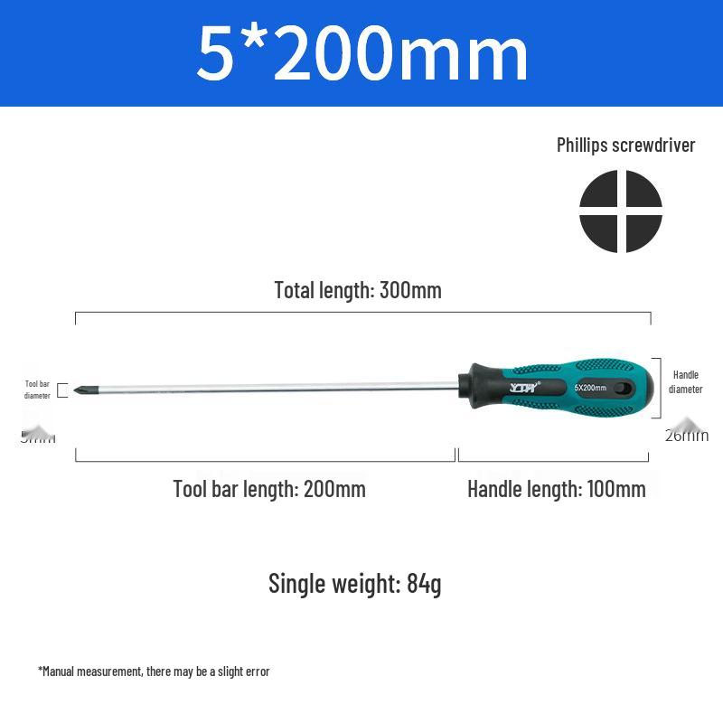 Heavy-Duty Screwdriver Set: Phillips & Flathead, Dual-Use Specialty Tool with Two-Color Handle