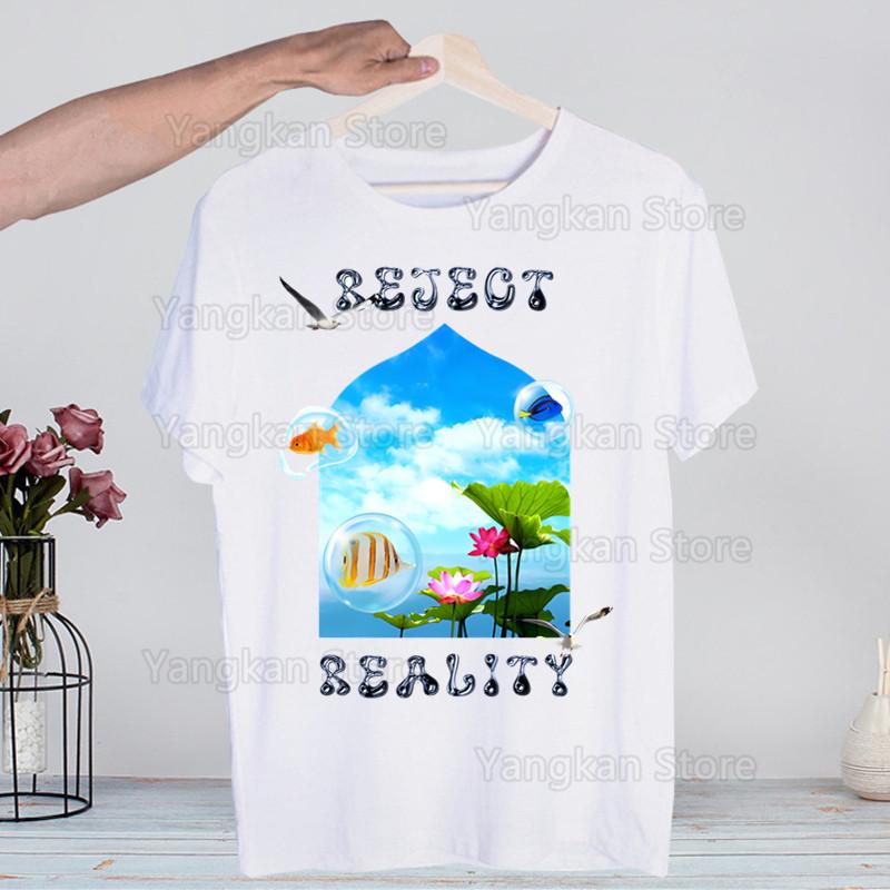 Frutiger Aero Harajuku T-skjorter Sommer Menn/Kvinner Hip Hop Morsom Trykk T-skjorte Streetwear T-skjorte Kortermet Tee Topp