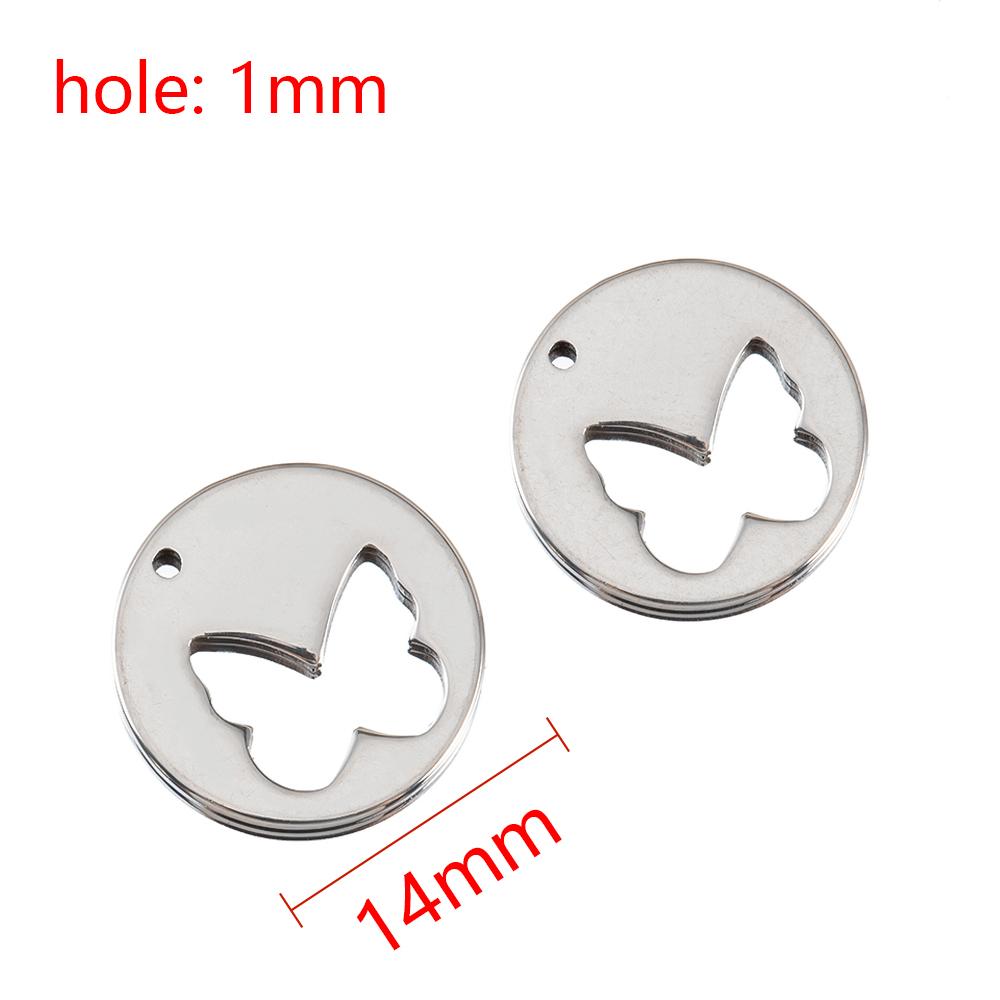 20pcs Stainless Steel Pendants Hollow Butterfly Necklace Charm Earrings Bracelet Butterflies Component DIY Women Jewelry Making