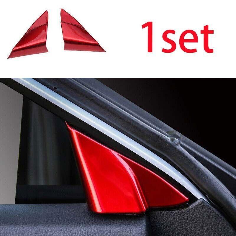 2PCS For Toyota Camry 2018- A Pillar Front Triangle Glossy Red Cover Trim