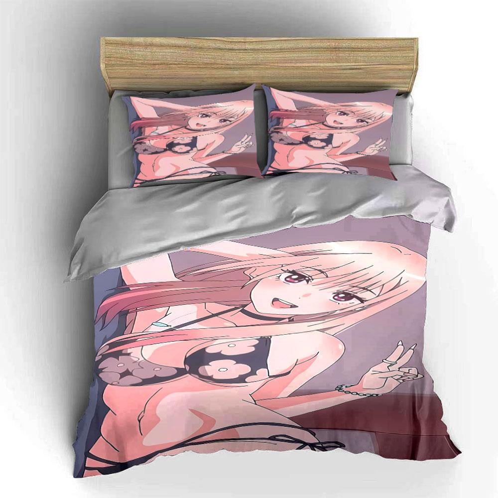 Anime character illustration pattern. Bedding sets Duvet cover sets Duvet covers Pillowcases(1 * Duvet Cover 2 * Pillowcases without duvet insert)