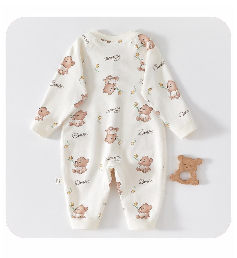 Pure Cotton Baby Romper - Boneless Infant Jumpsuit for Spring & Autumn