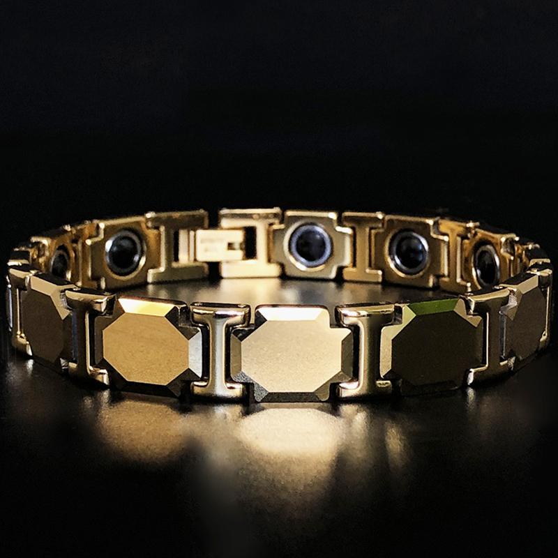 11MM Breit Weißgoldfarbenes Keramikarmband für Männer Frauen Gesundheit Energie Germanium Therapeutisch Magnetisch Herren Armbänder Armreifen