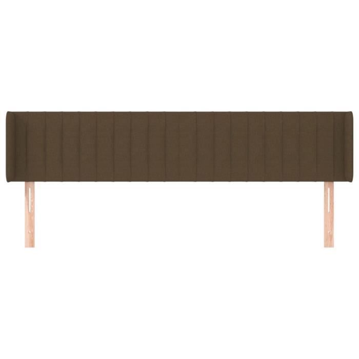 VidaXL Tête de lit avec oreilles Marron Foncé 163x16x78-88 cm Tissu3119015