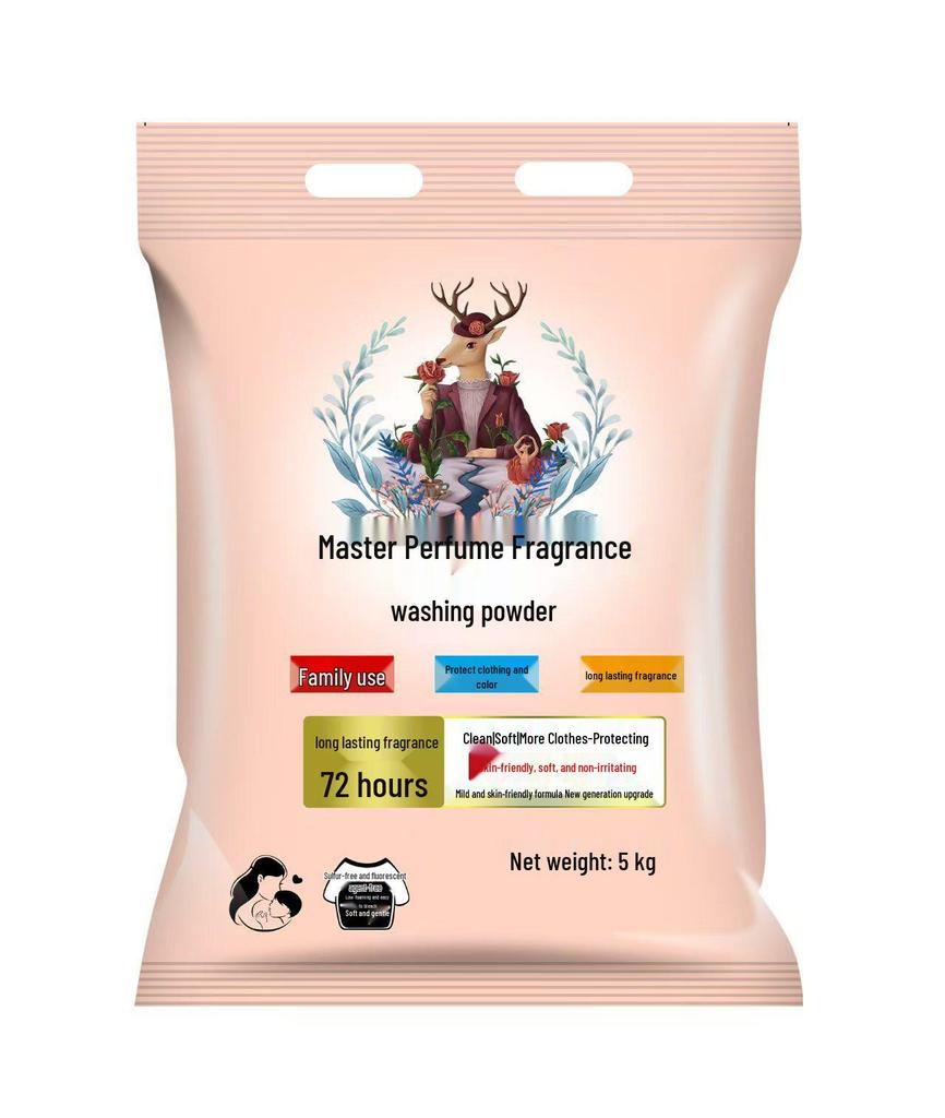 Perfumed Fragrance Laundry Detergent, Large 10 Jin Bag, Phosphorus-Free, Powerful Stain Removal, Long-Lasting Scent.