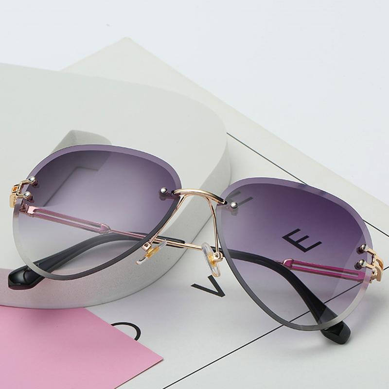 Nuovo Design Moda Vintage Senza Montatura Occhiali da Sole a Maschera Uomo Donna Retro Lenti Trasparenti Occhiali da Sole Graduati Per Donna Uv400