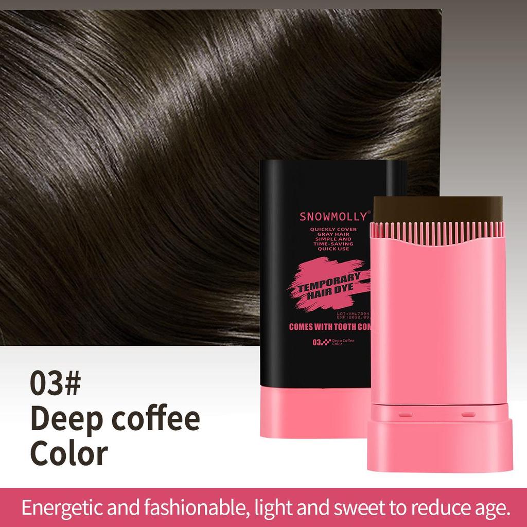 Disposable Dual-Use Hair Dye Stick: Safe, Non-Damaging White Hair Cover & Styling Comb for Emergency Use