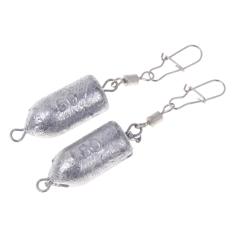 2Pcs Fishing Sinkers Weights Bullet Sinker Rolling Swivel With Interlock Snap Connector 10/15/20/25/30/40/50/60G Fishing Tackle