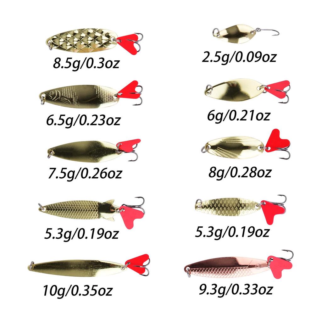 Cross 5-Compartment Sequin and Spoon Lure Set, 20-Piece Universal Fishing Bait Collection