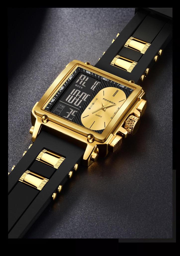 Unisex Kreative Große Zifferblatt Dual-Display Business Casual Uhr