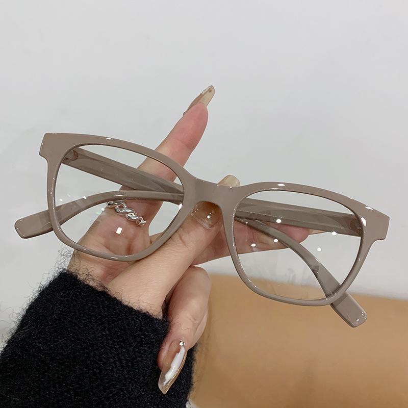 No makeup retro anti-blue glasses versatile PC flat glasses new personalized color-changing anti-blue glasses
