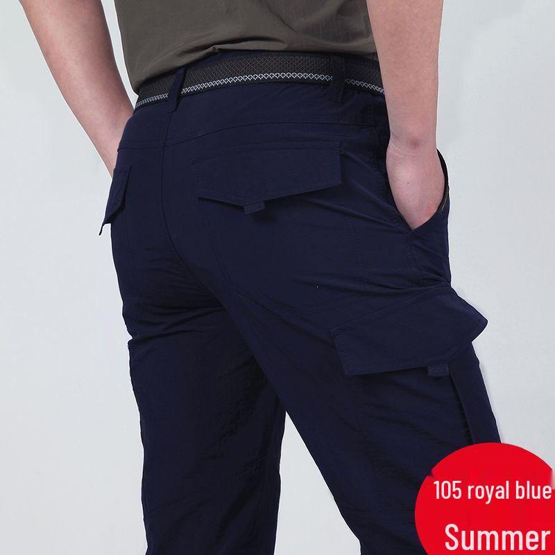 Men's Water-Repellent Quick-Dry Multi-Pocket Cargo Climbing Pants - Plus Size, Elastic, Outdoor Sports