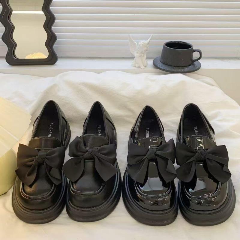 Sweet bow muffin shoes women's new spring and autumn Mary Jane all-inclusive with skirts versatile single shoes