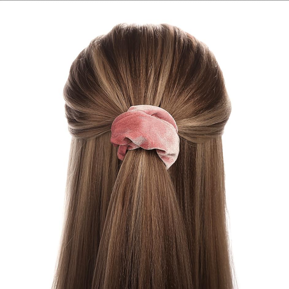 2 Pezzi Scrunchies alla Moda in Velluto con Tasca a Zip Nascosta Accessori per Capelli da Viaggio