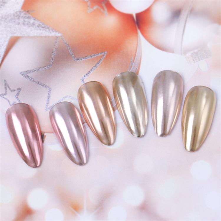 Rose Gold Glitter Nail Magic: Electroplating Mirror Powder