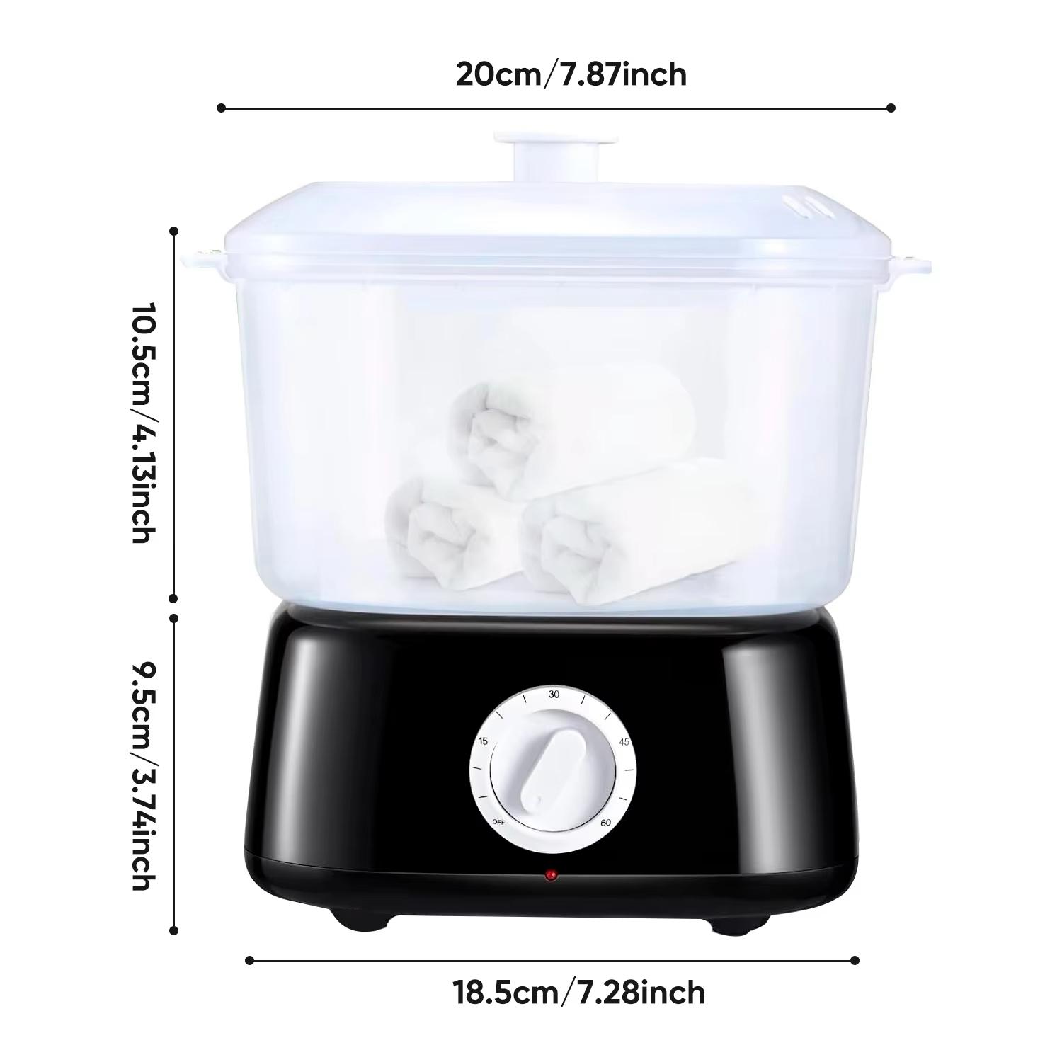 

Парогенератор для полотенец с подогревом 202°F/95°C, быстрый нагрев | Профессиональный подогреватель полотенец для спа-салонов для ухода за лицом, парикмахерских, бритья | Портативное оборудование для домашнего салона UK Plug чёрный