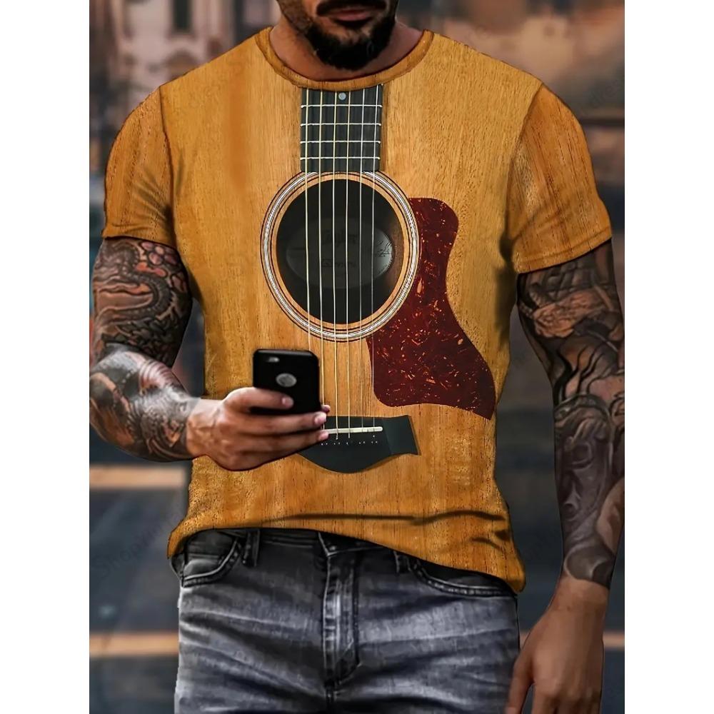 Instruments Guitar 3d Print T-shirt Men Women Fashion Short Sleeve T-shirt Kids Hip Hop Tops Tees Oversized Camiseta Summer Tops