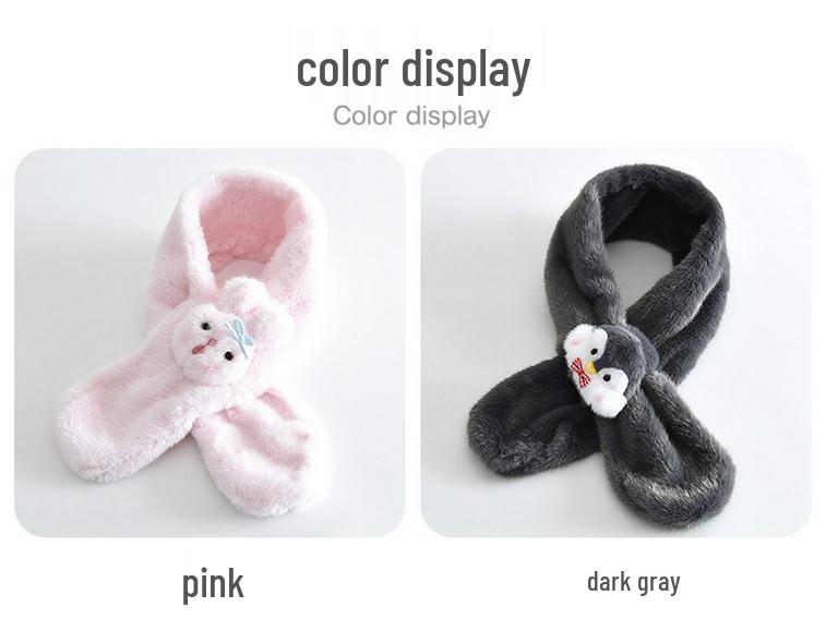 Samtiger Winter-Schal für Kinder: Warmer, Winddichter, Einfarbiger Schlauchschal mit Kleintier-Design