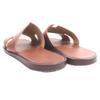 Great HERMES Sandals Izmir H Logo Slide Brown Leather Mens 41 Used