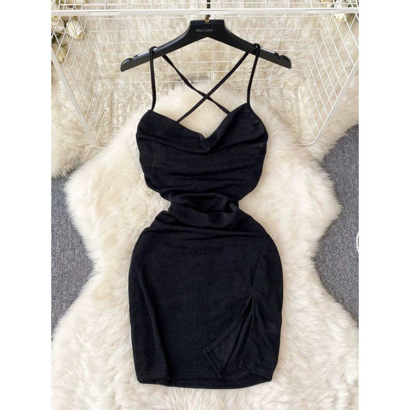 Internet Celebrity Ins Sexy Hollow-out Backless Sling Dress