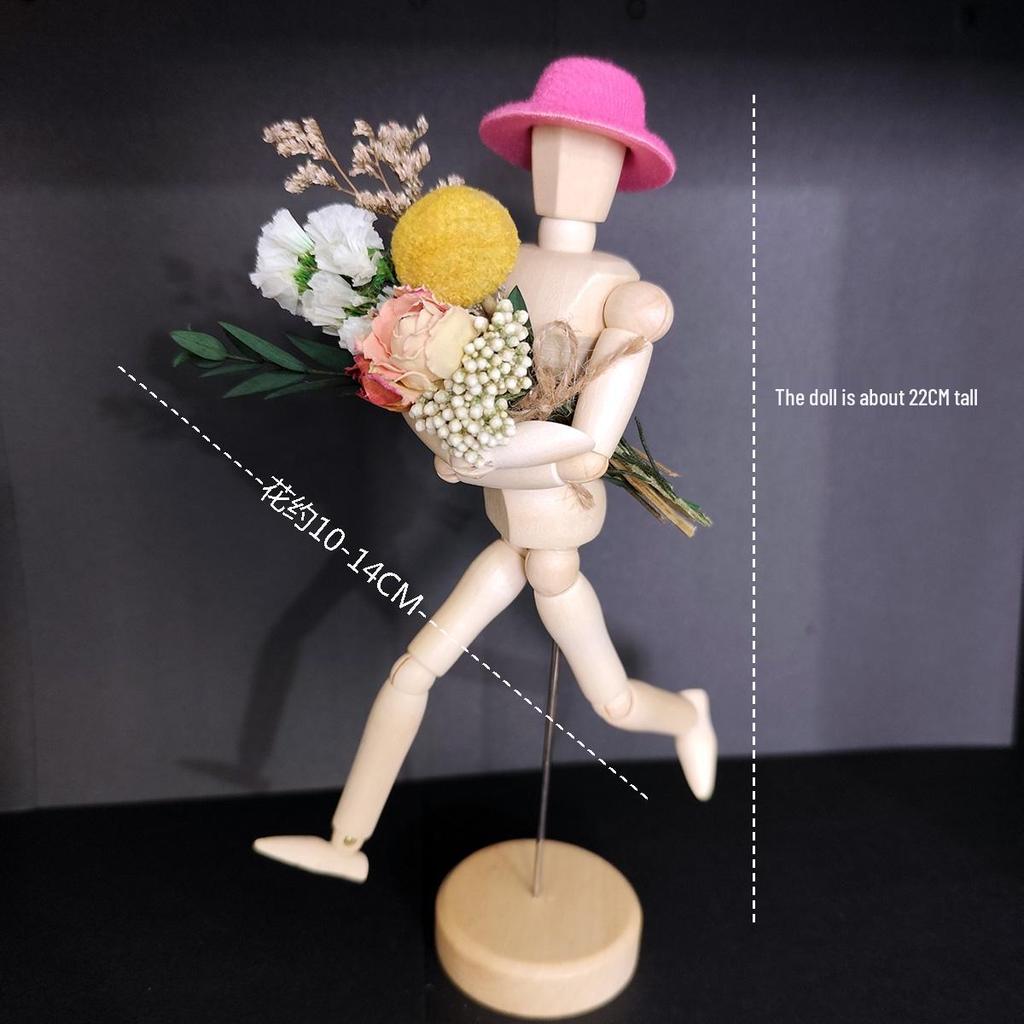 Jointed Wooden Puppet Doll: Handcrafted Human Body Ornament & Decompression Gadget.