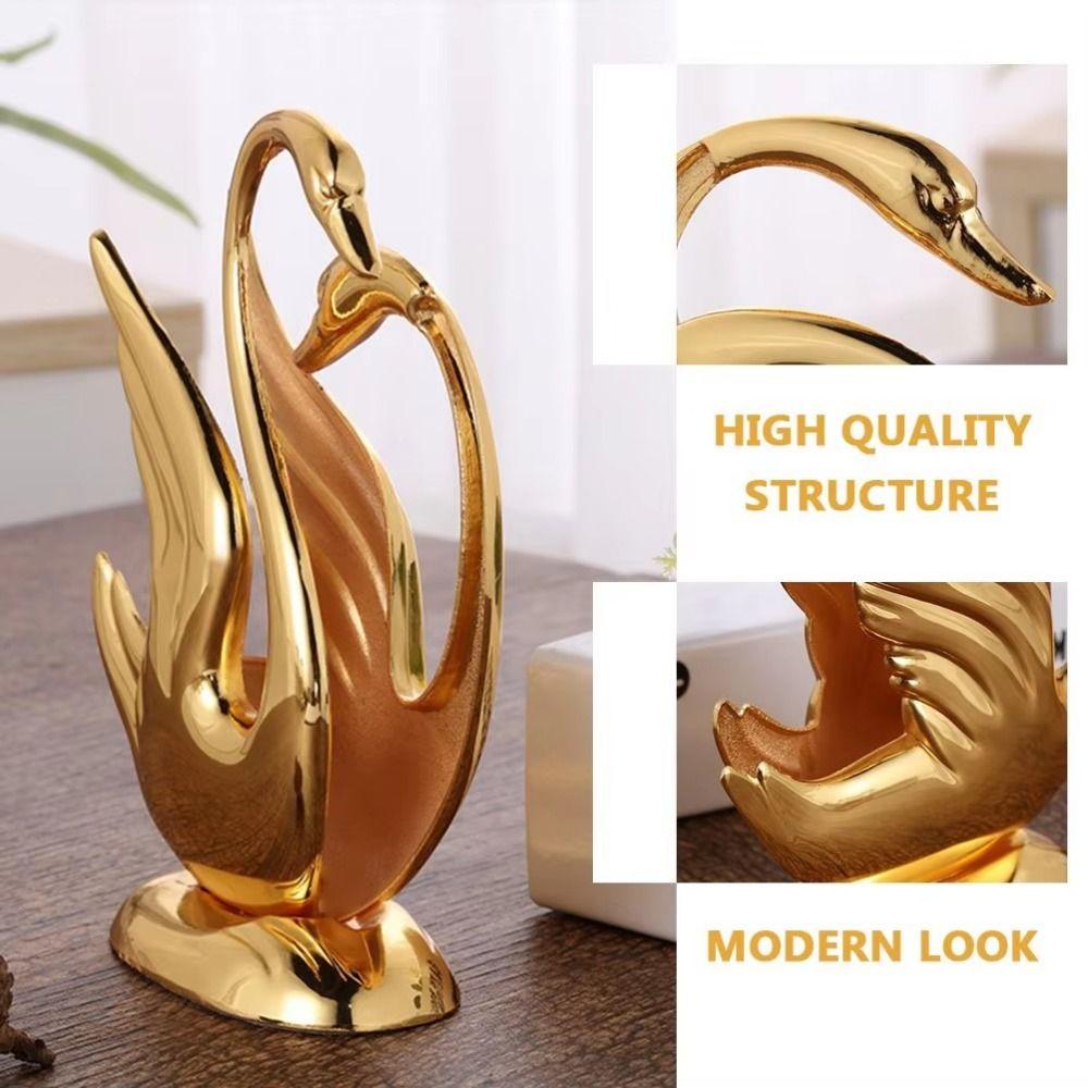 Rustproof Golden Swan Napkin Holder Handmade Vertical Napkin Rack European Tissue Stand  Home