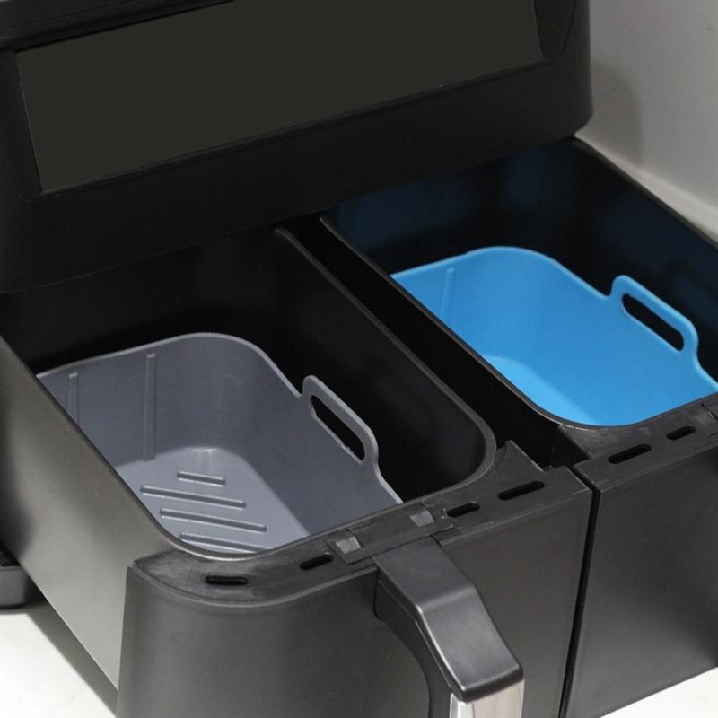 Replacement Baking Tray Air Fryer Silicone Liners Square Food Safe Non Stick Air Fryer Oven Basket Reusable Baking Tray