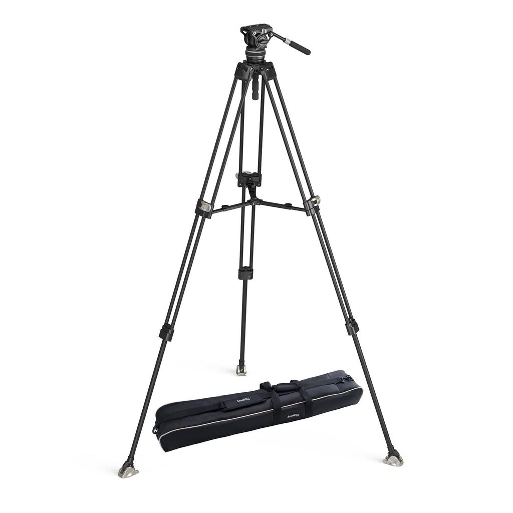 SmallRig Video Carbon Head Load Large Telescopic Professional Fluid Video Flat Video SmallRig 3989 Tripod, Fiber, 3-Section, 2-Way [10kg Capacity,