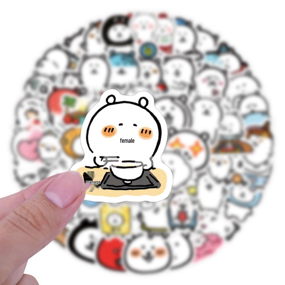 100 Cute Self-Deprecating Bear Stickers - Nagano Manga Suitcase & Diary Decor
