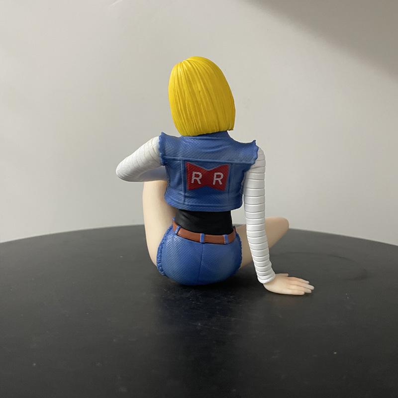11cm Anime Dragon Ball Z Android 18 Sitting PVC Action Figure Toys Collection Model Gift
