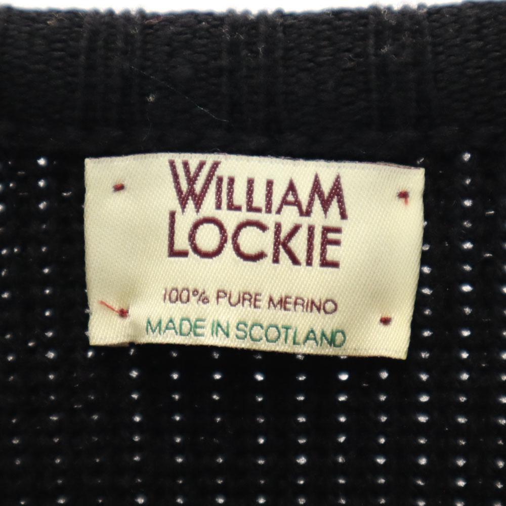 WILLIAM LOCKIE Old Scottish Wool Long Sleeve Elbow Patch Sweater 36 Knit Men's Used