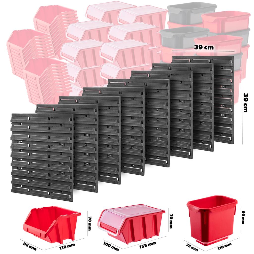 KADAX Tool Board Wall 156x78cm 97pcs Workshop Garage Trays