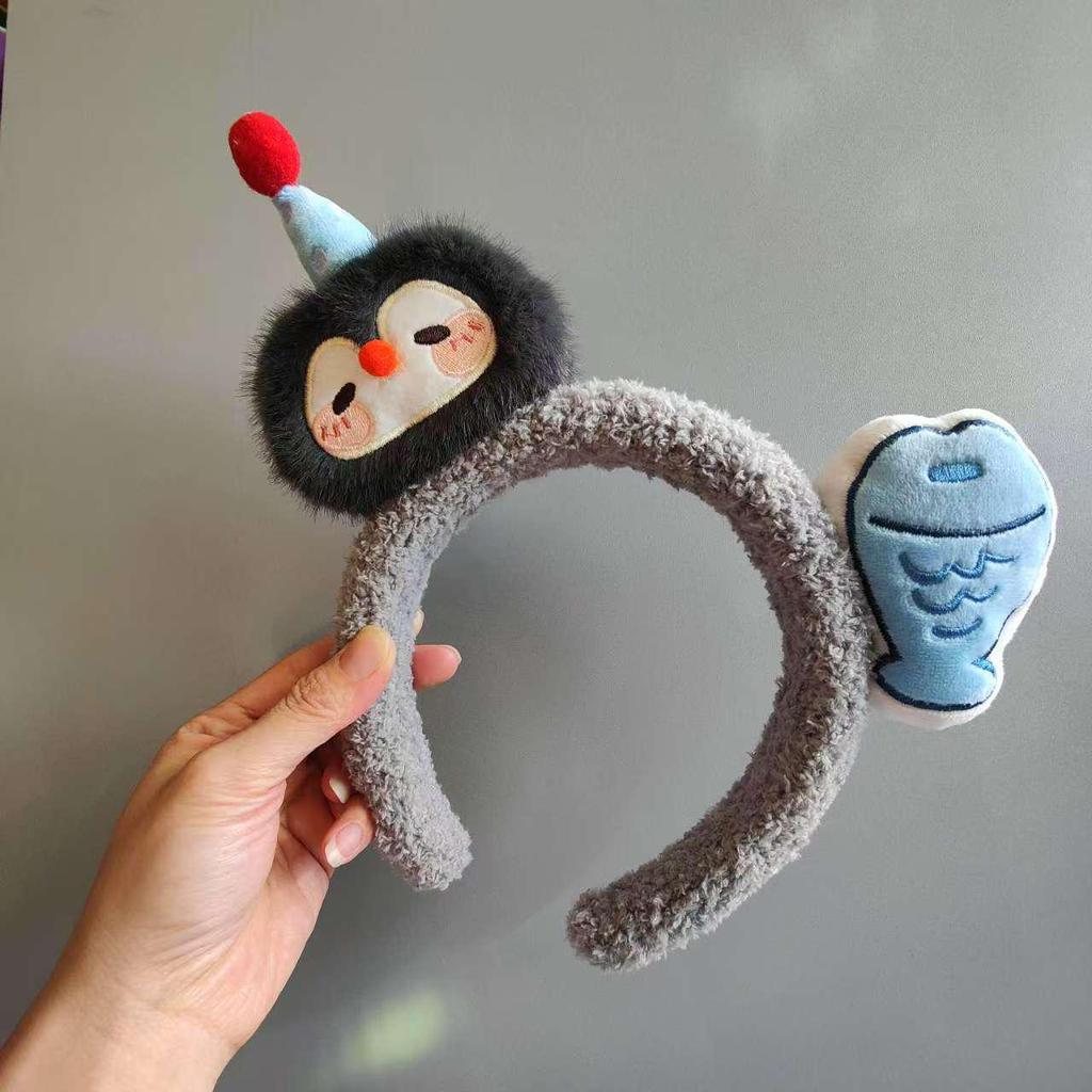 Adorable Penguin Headband: Cute Cartoon Design for Face Washing, Applying Masks, Photos & Hair Accessory