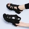Sports Sandals Women's Summer New Mother Shoes Roman Thick-soled Wedge Heel Hollow Flat-soled Soft-soled Outer Wear