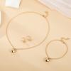Temperament Love Stud Earrings Necklace Jewelry Set, Personalized Fashion Jewelry Alloy Neck Chain Earrings