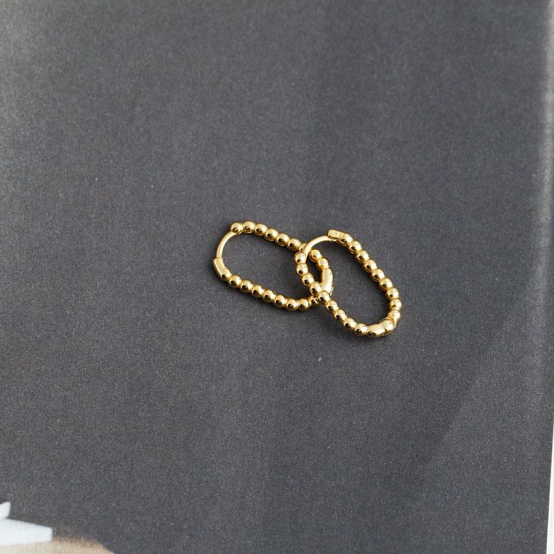 ANENJERY Chain Shaped Oval Hoop Earrings For Women Men Simple Geometric French Earrings Wholesale