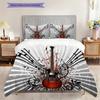 1PC Music, guitar Theme Bedding Quilt Set Quilt Cover Pillowcase Home Decoration Birthday Gift (1 * duvet cover + 2 * pillowcase, without core)