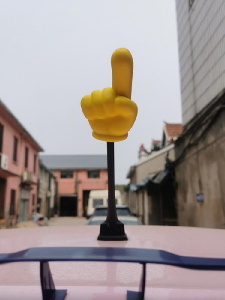 Cute Victory Finger Car Antenna Topper Eva Decorative Car Topper Balls Yellow