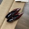 Bailamos 2025 Ladies Women Flat Shoes Fashion Brand Buckle Women Elegant Laofer Shoes Flat Heel Slip On Dress Ballerinas Shoes