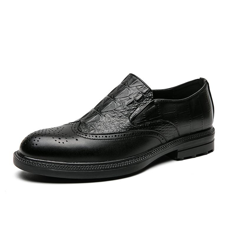 

Spring Business Loafers Men s Brock Carved Leather Shoes Men s Office Small Leather Shoes 38 чорний