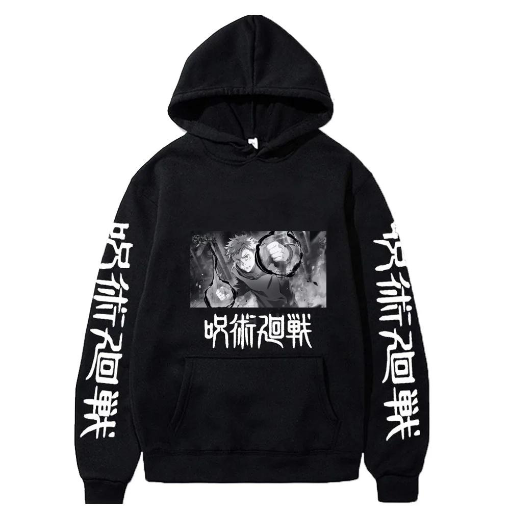New Anime Manga Print Unisex Hoodie Sweatshirt Round Neck Full Sleeve Long-lasting Polyester Fiber Cursed Battle Animation