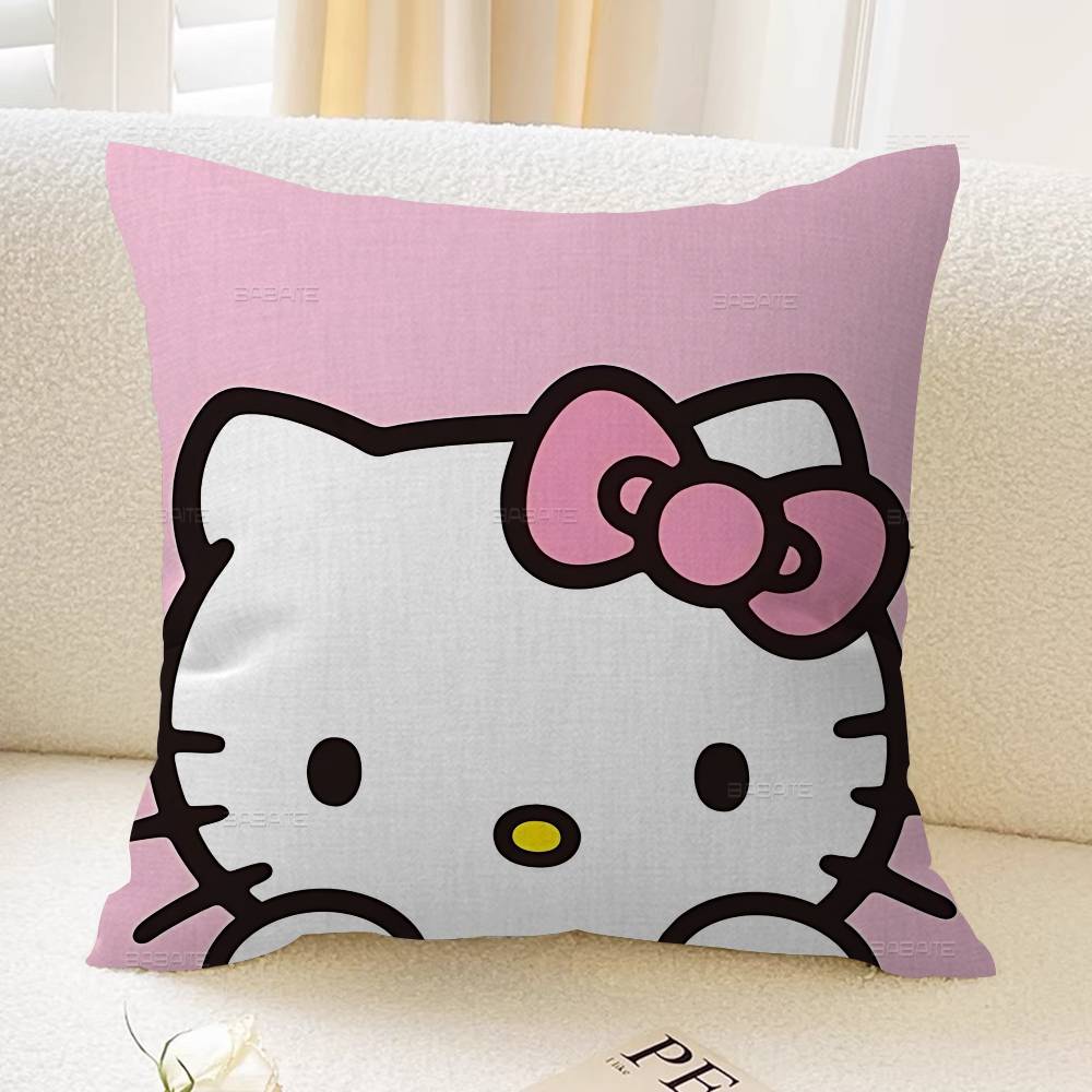 Cute H-Hello K-Kitty Cartoon Cushion Cover Inches Farmhouse Decor Home Throw Pillow Covers For Couch Decorations