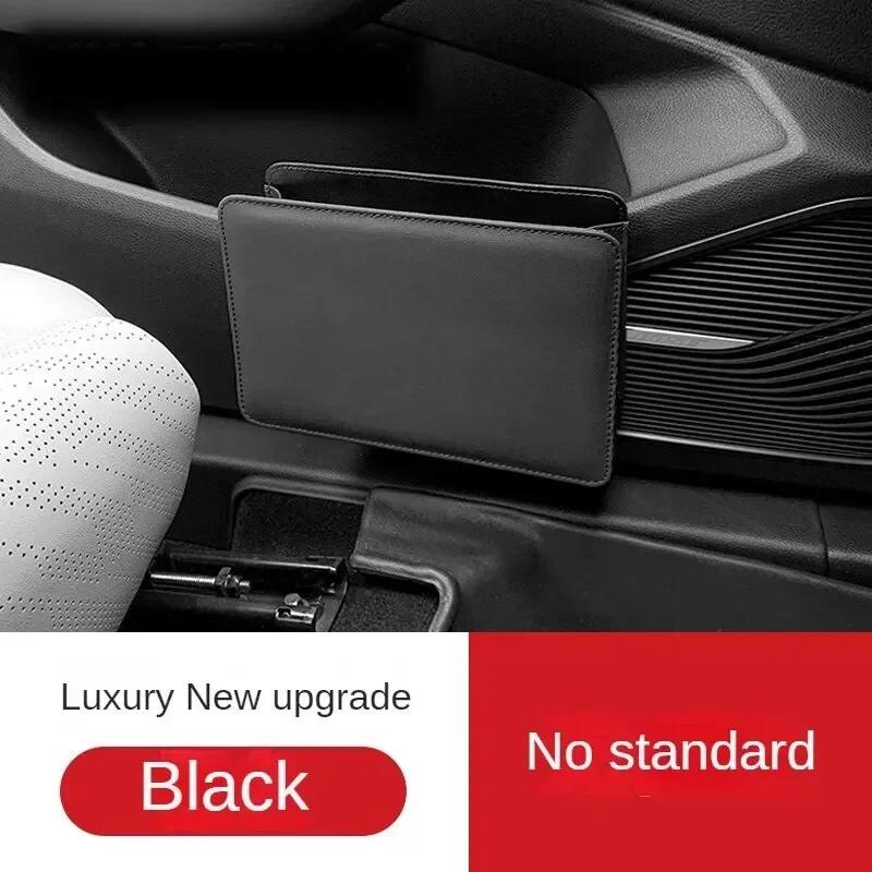 Car Interior Storage Organizer Foldable Leather Trash Bin Seatback Hanging Multi Pocket Car Door Storage Box for Auto Accessory