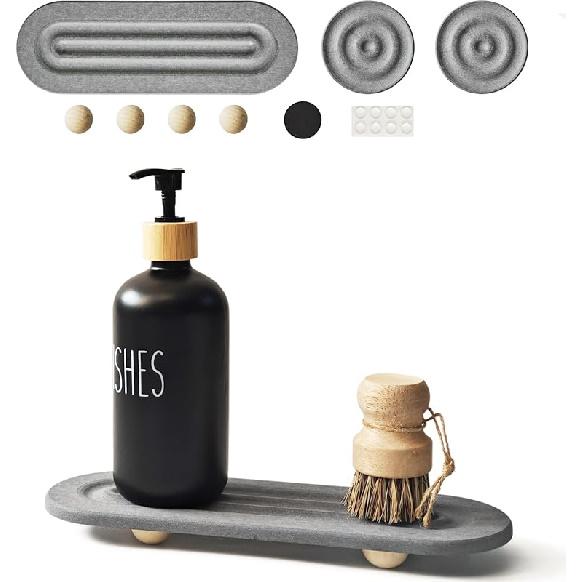 Instant Dry Water Absorbent Diatomite Coasters Set of 6, Natural Diatomaceous Earth Table Coasters for Drinks, Unique Drying Stone Absorbent Coasters 4