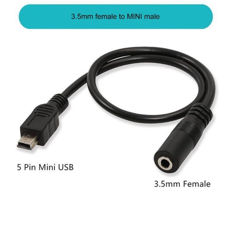 5pin Mini USB Male To 3.5mm Auditory Adapter Cord For Clip On Mic Microphone Adapter Cord 30CM-400CM