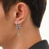 Punk Gothic Stainless Steel Cross Earrings for Men Women,Hip Hop Rock Cross Drop Earrings,Street Pop Ear Jewelry Gifts