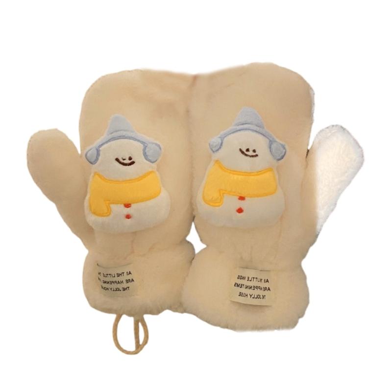 

3D Animal Plush Gloves Winter Warm Gloves for Kids Teens Hand Warmers Furry Mittens Coldproof Windproof Cycling Handwear